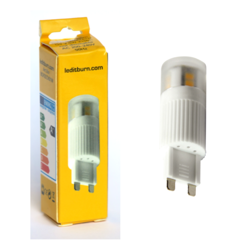 LEDitburn G9 LED Cylinder WHITE 2.5 Watt (equals 20W) A+ 210lm warm white 240V not dimmable