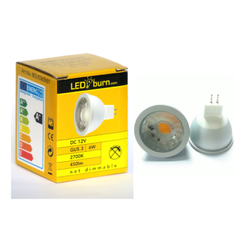 LEDitburn GU5.3 LED Spot 6 Watt (equals 40W) A+ 450lm warm white DC12V not dimmable