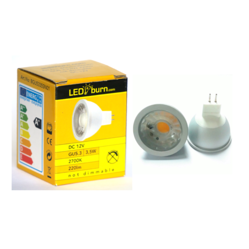 LEDitburn GU5.3 LED Spot 3.5 Watt (equals 20W) A+ 220lm warm white DC12V not dimmable