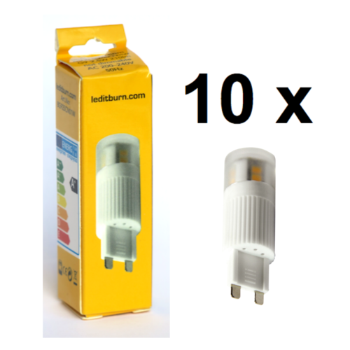 LEDitburn 10 PCS G9 LED Cylinder WHITE 2.5 Watt (equals 20W) A+ 210lm warm white 240V not dimmable