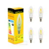 LEDitburn 4er Pack E14 LED Kerze Fadenlampe klar 3,5 Watt (ersetzt 35W) A++ 360lm warmweiß 240V