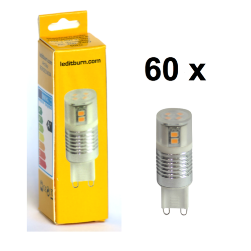 LEDitburn 60er SUPERPACK G9 LED Cylinder ALU 2,5 Watt A+ 210lm warmweiß 240V nicht dimmbar